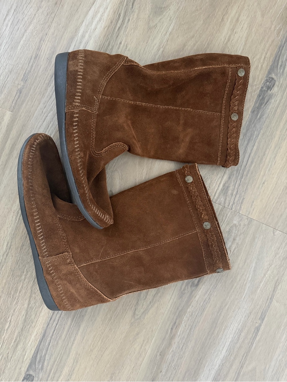 Men's Brown Suede Mid-Calf Casual Boots